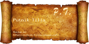 Putnik Tilla névjegykártya